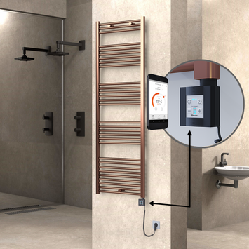  - Haiti Sèche Serviettes Electrique 600x1800 Antique Cuivre Ktx4 600 Watt Câble en spirale