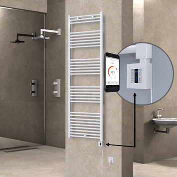  - Haiti Sèche Serviettes Electrique 600x1800 Blanc Ktx4 1000 Watt Câble en spirale