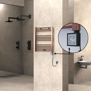  - Haiti Sèche Serviettes Electrique 600x700 Antique Cuivre Ktx3 200 Watt Câble en spirale