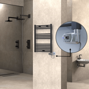 Radiva - Haiti Sèche Serviettes Electrique 600x800 Anthracite (Thermostat Thesis) 300 Watt