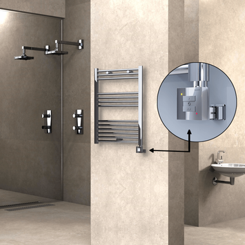  - Haiti Electric Towel Warmer 600x800 Flat Chrome (KTX1 Thermostat) 300 Watt