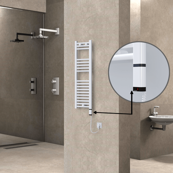 Radiva - Haiti Sèche Serviettes Electrique 300 Watt 300x1000 Plat Blanc (OneD On/Off ) Droit