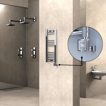 Radiva - Haiti Sèche Serviettes Electrique 200 Watt 300x800 Plat Chrome Ktx3