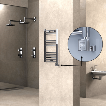 Radiva - Haiti Sèche Serviettes Electrique 200 Watt 400x800 Plat Chrome Ktx3