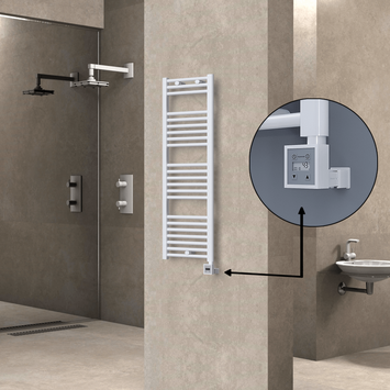 Radiva - Haiti Sèche Serviettes Electrique 600 Watt 400x1200 Plat Blanc Ktx3