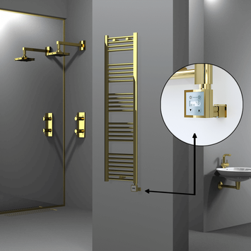 Radiva - Haiti Sèche Serviettes Electrique 300 Watt 400x1500 Plat Or Ktx3