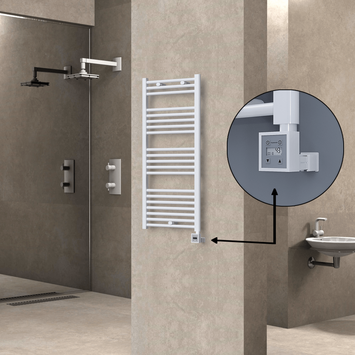 Radiva - Haiti Sèche Serviettes Electrique 600 Watt 500x1100 Plat Blanc Ktx3