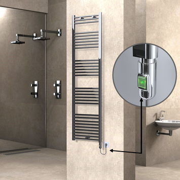 Radiva - Haiti Sèche Serviettes Electrique 600 Watt 500x1800 Plat Chrome (On/Off)