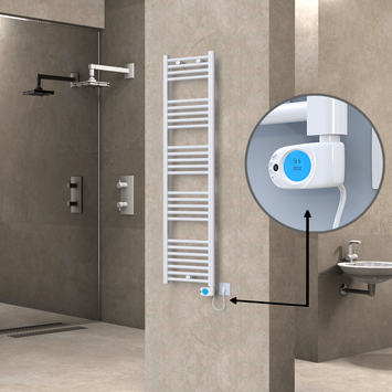 Radiva - Haiti Sèche Serviettes Electrique 600 Watt 400x1500 Plat Blanc (Thermostat Musa) Radiva - Haiti Sèche Serviettes Electrique 600 Watt 400x1500 Plat Blanc (Thermostat Musa)