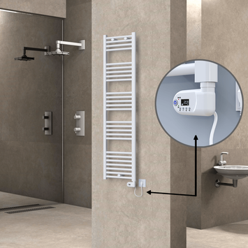 Radiva - Haiti Sèche Serviettes Electrique 600 Watt 400x1500 Plat Blanc (Thermostat Thesis) Radiva - Haiti Sèche Serviettes Electrique 600 Watt 400x1500 Plat Blanc (Thermostat Thesis)