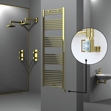 Radiva - Haiti Sèche Serviettes Electrique 600 Watt 600x1800 Plat Or Ktx3