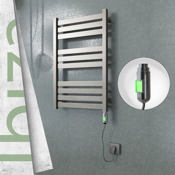  - IBIZA Stainless Steel Towel Warmer 500x780 Satin Polishing (On/Off Button) 300W