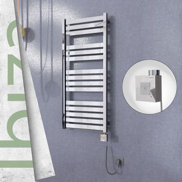 - Ibiza Electric Towel Warmer 500x1165 Mirror Finish Ktx1 300 W (Spiral Cable)  - Ibiza Electric Towel Warmer 500x1165 Mirror Finish Ktx1 300 W (Spiral Cable)