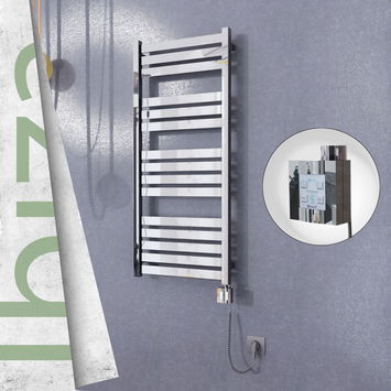 - Ibiza Electric Towel Warmer 500x1165 Mirror Finish Ktx4 300 W (Spiral Cable)  - Ibiza Electric Towel Warmer 500x1165 Mirror Finish Ktx4 300 W (Spiral Cable)
