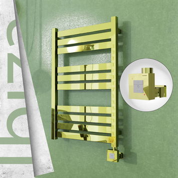  - IBIZA Stainless Steel Towel Warmer 500x780 Gold (KTX1 Thermostat) 300W