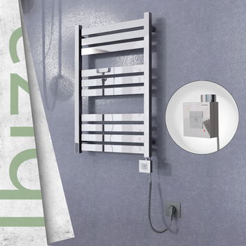  - IBIZA Stainless Steel Towel Warmer 500x780 Polishing (KTX1 Thermostat) 300W Spiral Cable
