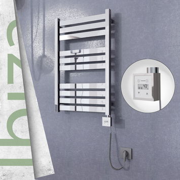 - IBIZA Stainless Steel Towel Warmer 500x780 Polishing (KTX3 Thermostat) 300W Spiral Cable