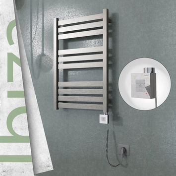  - IBIZA Stainless Steel Towel Warmer 500x780 Satin Polishing (KTX1 Thermostat) 300W Spiral Cable