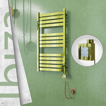 - Ibiza Electric Towel Warmer 500x960 Gold Ktx4 300 W (Spiral Cable)  - Ibiza Electric Towel Warmer 500x960 Gold Ktx4 300 W (Spiral Cable)