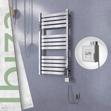 - Ibiza Electric Towel Warmer 500x960 Mirror Finish Ktx3 300 W (Spiral Cable)  - Ibiza Electric Towel Warmer 500x960 Mirror Finish Ktx3 300 W (Spiral Cable)