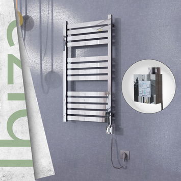 - Ibiza Electric Towel Warmer 500x960 Mirror Finish Ktx4 300 W (Spiral Cable)  - Ibiza Electric Towel Warmer 500x960 Mirror Finish Ktx4 300 W (Spiral Cable)