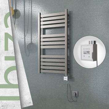- Ibiza Electric Towel Warmer 500x960 Satine Finish Ktx3 300 W (Spiral Cable)  - Ibiza Electric Towel Warmer 500x960 Satine Finish Ktx3 300 W (Spiral Cable)