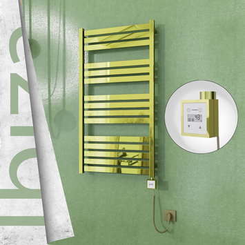 Radiva - Ibiza Electric Towel Warmer 600x1165 Gold Ktx3 300 W (Spiral Cable)