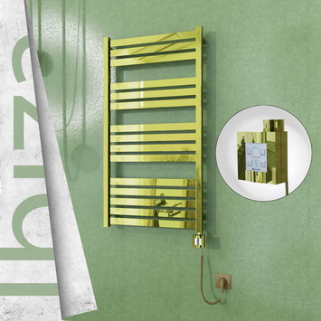Radiva - Ibiza Electric Towel Warmer 600x1165 Gold Ktx4 300 W (Spiral Cable)
