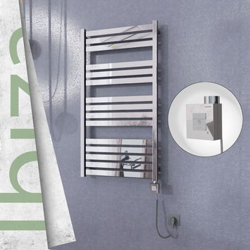 - Ibiza Electric Towel Warmer 600x1165 Mirror Finish Ktx1 300 W (Spiral Cable)  - Ibiza Electric Towel Warmer 600x1165 Mirror Finish Ktx1 300 W (Spiral Cable)