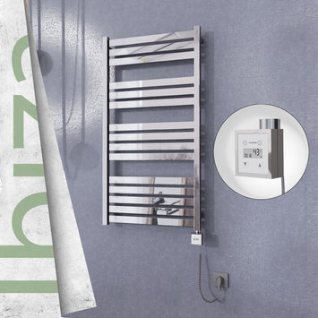 Radiva - Ibiza Electric Towel Warmer 600x1165 Mirror Finish Ktx3 300 W (Spiral Cable)