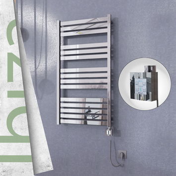 - Ibiza Sèche Serviettes Electrique 600x1165 Finition de polissage Ktx4 600 Watt Câble en spirale  - Ibiza Sèche Serviettes Electrique 600x1165 Finition de polissage Ktx4 600 Watt Câble en spirale