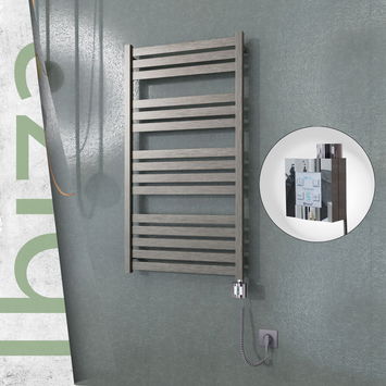 - Ibiza Electric Towel Warmer 600x1165 Satine Finish Ktx4 300 W (Spiral Cable)  - Ibiza Electric Towel Warmer 600x1165 Satine Finish Ktx4 300 W (Spiral Cable)