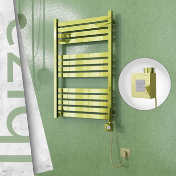 Radiva - Ibiza Electric Towel Warmer 600x960 Gold Ktx1 300 W (Spiral Cable)