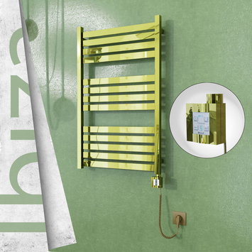 Radiva - Ibiza Sèche Serviettes Electrique 600x960 Or Ktx4 300 Watt Câble en spirale