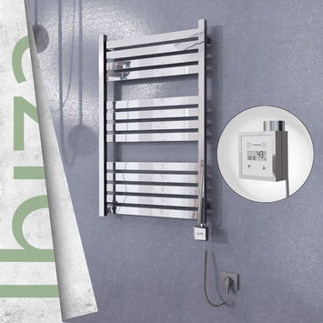 - Ibiza Electric Towel Warmer 600x960 Mirror Finish Ktx3 300 W (Spiral Cable)  - Ibiza Electric Towel Warmer 600x960 Mirror Finish Ktx3 300 W (Spiral Cable)