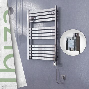 - Ibiza Electric Towel Warmer 600x960 Mirror Finish Ktx4 300 W (Spiral Cable)  - Ibiza Electric Towel Warmer 600x960 Mirror Finish Ktx4 300 W (Spiral Cable)