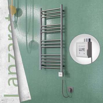 Radiva - Lanzarote Electric Towel Warmer 400x1000 Mirror Finish Ktx3 200 W (Spiral Cable)