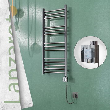 - Lanzarote Electric Towel Warmer 400x1000 Mirror Finish Ktx4 200 W (Spiral Cable)  - Lanzarote Electric Towel Warmer 400x1000 Mirror Finish Ktx4 200 W (Spiral Cable)