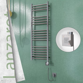 Radiva - Lanzarote Electric Towel Warmer 400x1200 Mirror Finish Ktx1 200 W (Spiral Cable)