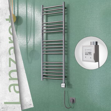 - Lanzarote Electric Towel Warmer 400x1200 Mirror Finish Ktx3 200 W (Spiral Cable)  - Lanzarote Electric Towel Warmer 400x1200 Mirror Finish Ktx3 200 W (Spiral Cable)