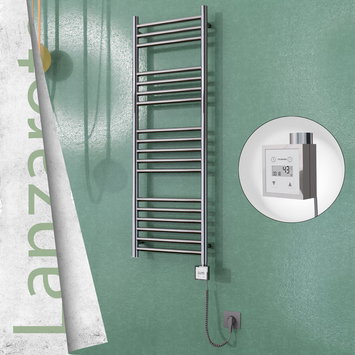 Radiva - Lanzarote Electric Towel Warmer 400x1200 Mirror Finish Ktx3 200 W (Spiral Cable)