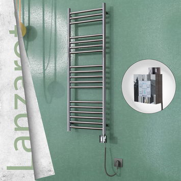 - Lanzarote Electric Towel Warmer 400x1200 Mirror Finish Ktx4 200 W (Spiral Cable)  - Lanzarote Electric Towel Warmer 400x1200 Mirror Finish Ktx4 200 W (Spiral Cable)