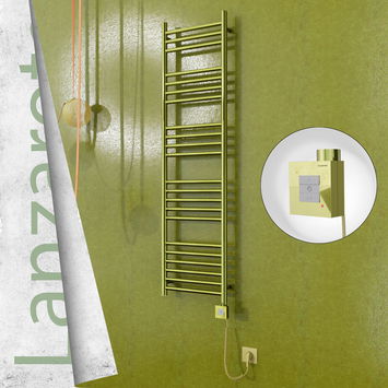 - Lanzarote Sèche Serviettes Electrique 400x1500 Or Ktx1 300 Watt Câble en spirale  - Lanzarote Sèche Serviettes Electrique 400x1500 Or Ktx1 300 Watt Câble en spirale