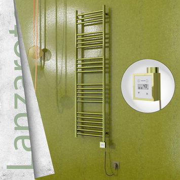 Radiva - Lanzarote Electric Towel Warmer 400x1500 Gold Ktx3 300 W (Spiral Cable)