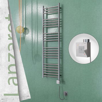 - Lanzarote Electric Towel Warmer 400x1500 Mirror Finish Ktx1 300 W (Spiral Cable)  - Lanzarote Electric Towel Warmer 400x1500 Mirror Finish Ktx1 300 W (Spiral Cable)