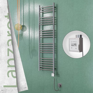 Radiva - Lanzarote Electric Towel Warmer 400x1500 Mirror Finish Ktx3 300 W (Spiral Cable)