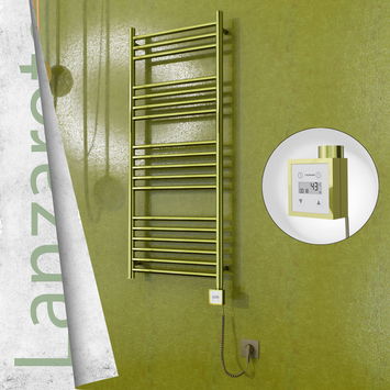  - Lanzarote Sèche Serviettes Electrique 500x1200 Or Ktx3 300 Watt Câble en spirale