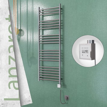 Radiva - Lanzarote Sèche Serviettes Electrique 500x1500 Finition de polissage Ktx3 300 Watt Câble en spirale