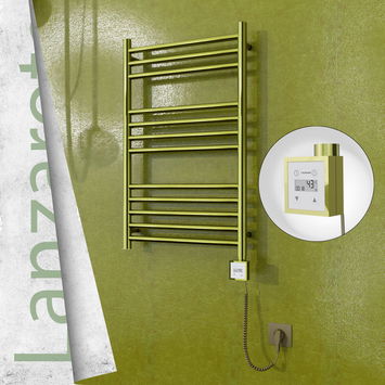 - Lanzarote Electric Towel Warmer 500x800 Gold Ktx3 200 W (Spiral Cable)  - Lanzarote Electric Towel Warmer 500x800 Gold Ktx3 200 W (Spiral Cable)