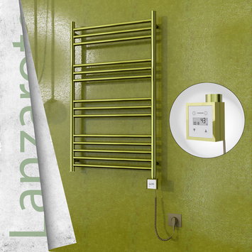 Radiva - Lanzarote Sèche Serviettes Electrique 600x1000 Or Ktx3 300 Watt Câble en spirale